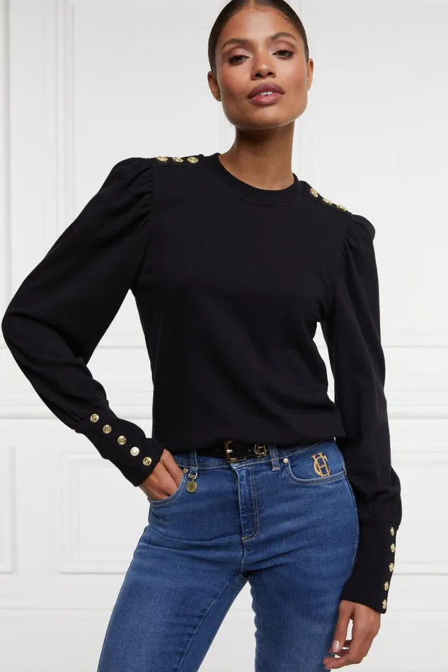Women Tops Holland Cooper Kelso Crew Black Women Tops Holland Cooper Kelso Crew Black