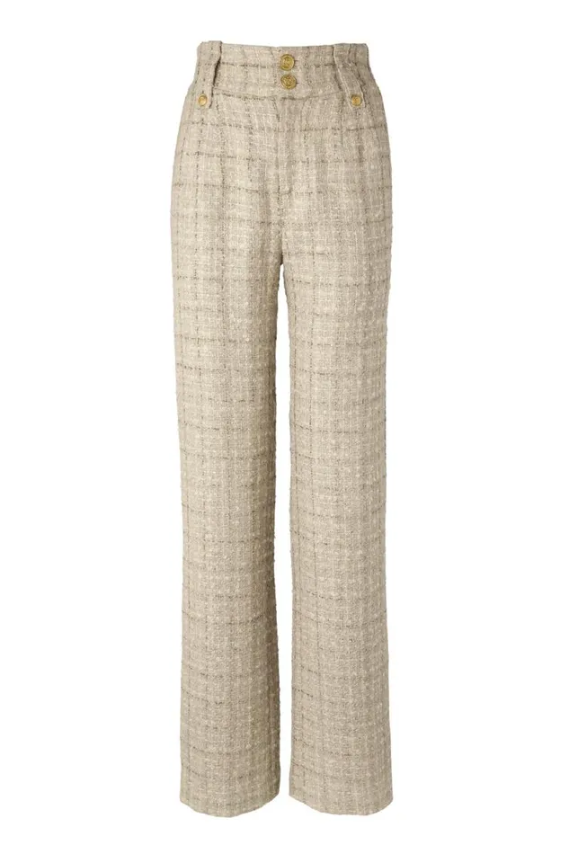 Women Trousers Holland Cooper High Waisted Straight Trouser Camel Sparkle Tweed Women Trousers Holland Cooper High Waisted Straight Trouser Camel Sparkle Tweed