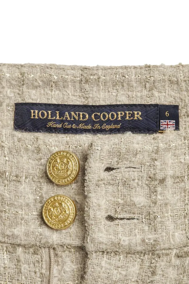 Women Trousers Holland Cooper High Waisted Straight Trouser Camel Sparkle Tweed Women Trousers Holland Cooper High Waisted Straight Trouser Camel Sparkle Tweed