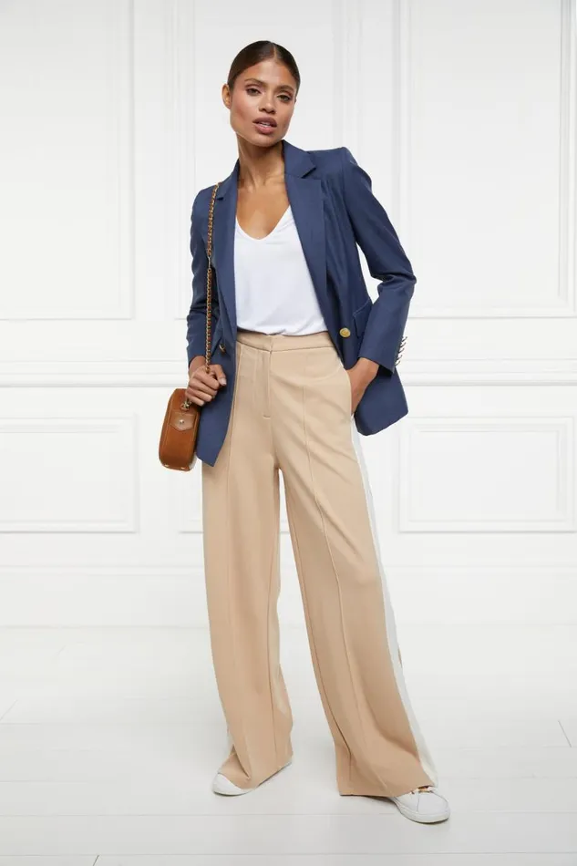 Women Trousers Holland Cooper Wide Leg Pant Camel