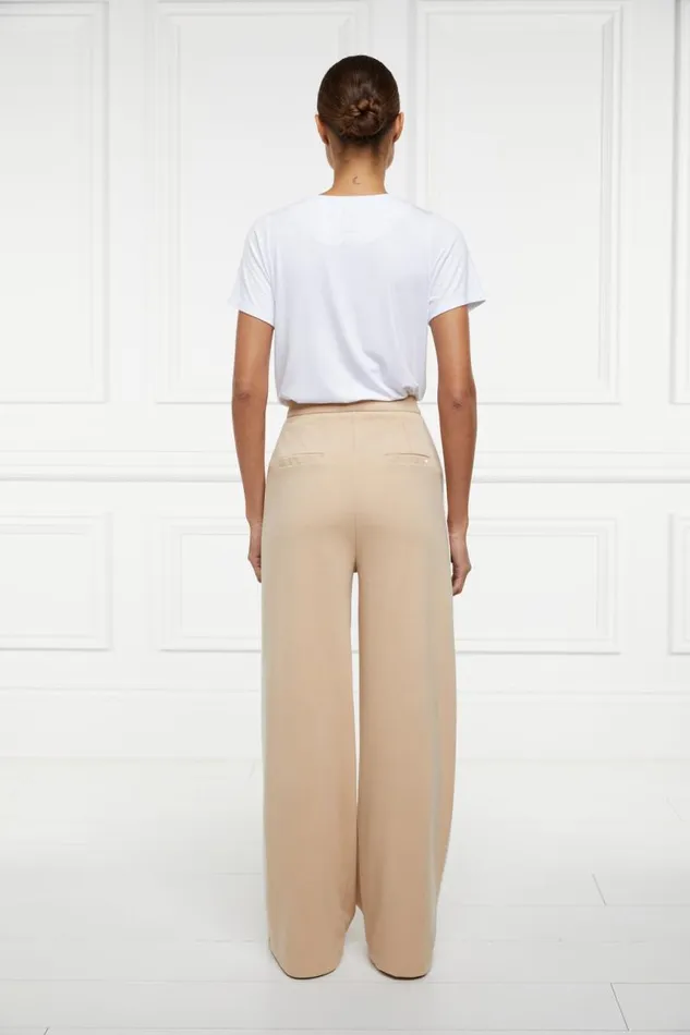 Women Trousers Holland Cooper Wide Leg Pant Camel