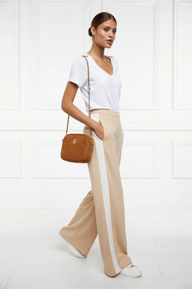 Women Trousers Holland Cooper Wide Leg Pant Camel