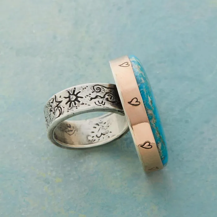Women Turquoise Moon Ring Sundance Catalog Rings