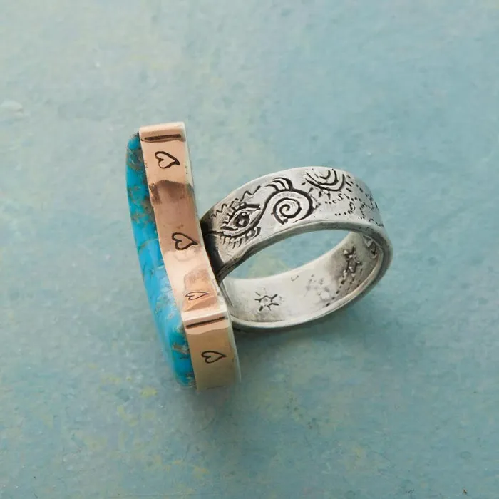 Women Turquoise Moon Ring Sundance Catalog Rings