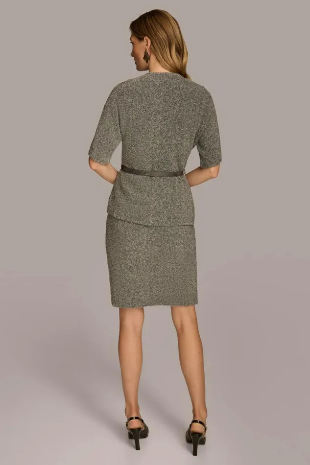 Women TWO PIECE SWEATER DRESS WITH BELT Tin Heather Donna Karan New York Dresses And Jumpsuits Women TWO PIECE SWEATER DRESS WITH BELT Tin Heather Donna Karan New York Dresses And Jumpsuits