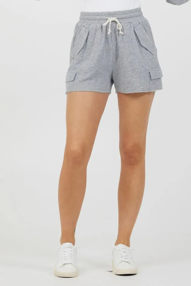 Women Vintage Havana All Bottoms Heather Grey Bounded Textured Jersey Shorts Heather Grey Women Vintage Havana All Bottoms Heather Grey Bounded Textured Jersey Shorts Heather Grey