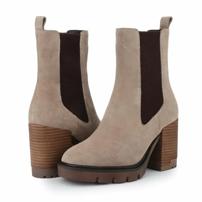Women Vintage Havana Boots Booties BRAYTON 8211 TAUPE Taupe