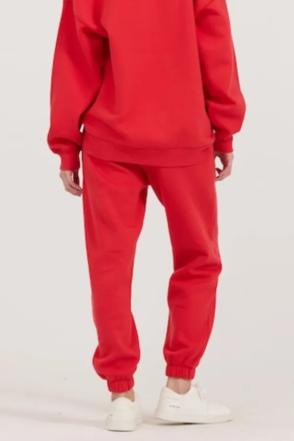 Women Vintage Havana Joggers Red Black Light Grey Garment Dye Jogger W Screen Print Red
