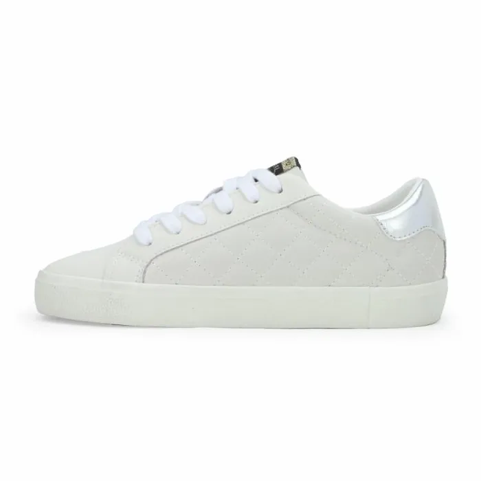 Women Vintage Havana Low Tops FLAIR 8211 WHITE QUILTED White Quilted