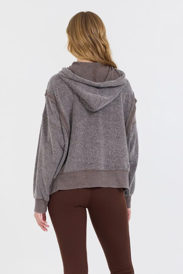 Women Vintage Havana Sweatshirts Chocolate Syrup Reverse Fleece Hoodie Chocolate