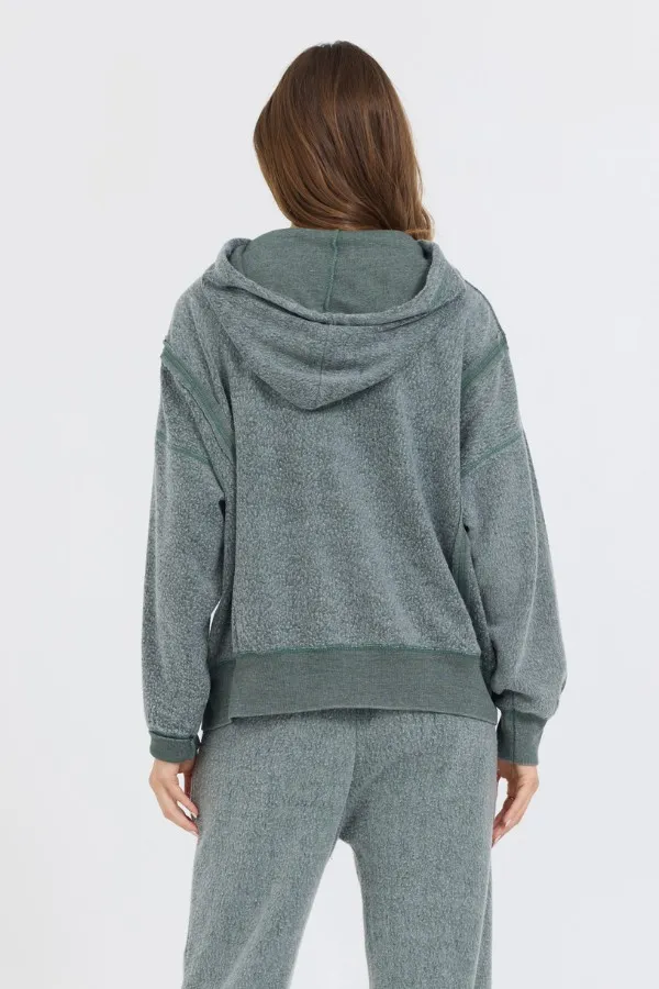 Women Vintage Havana Sweatshirts Dark Forest Reverse Fleece Hoodie Forest