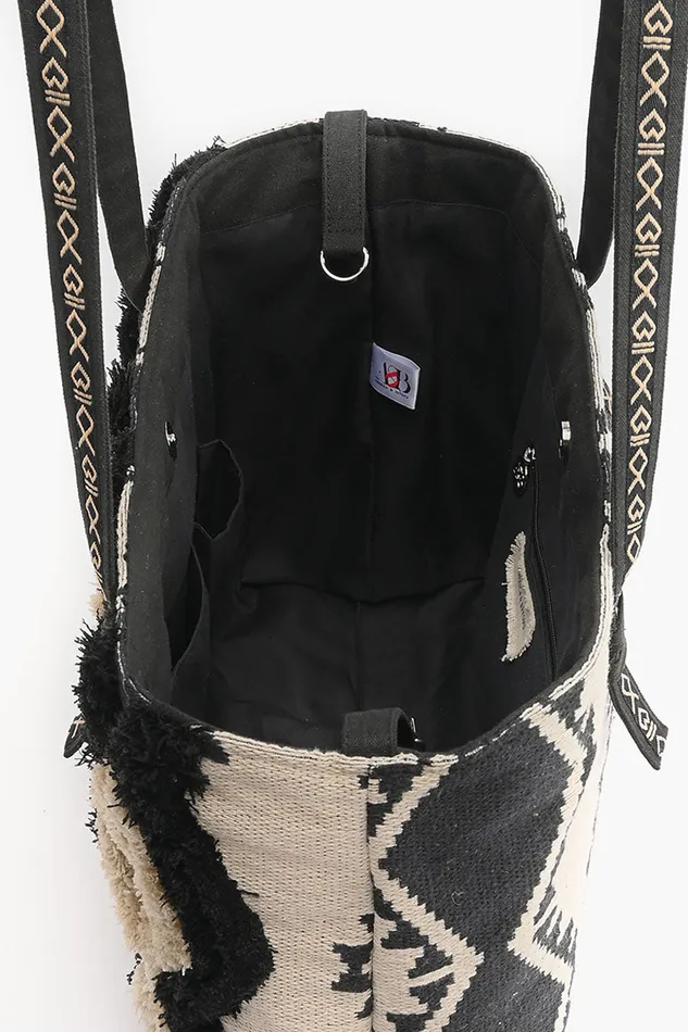 Women Whisper White Fringe Embroidered Weekender Bag Travel and Beach Bags America and Beyond