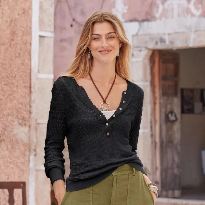 Women Whispering Winds Henley Lipstick Sundance Catalog Sweaters Women Whispering Winds Henley Lipstick Sundance Catalog Sweaters