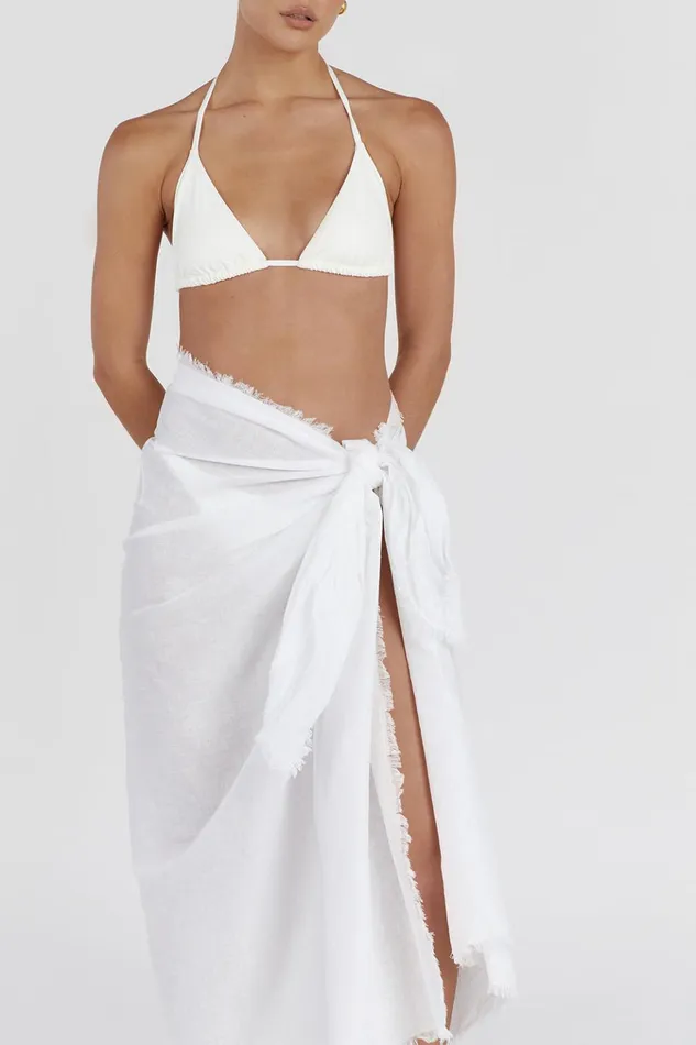 Women White DISSH NOVA WHITE LINEN SARONG