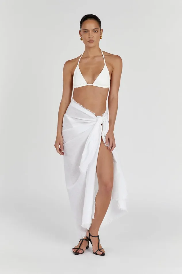 Women White DISSH NOVA WHITE LINEN SARONG