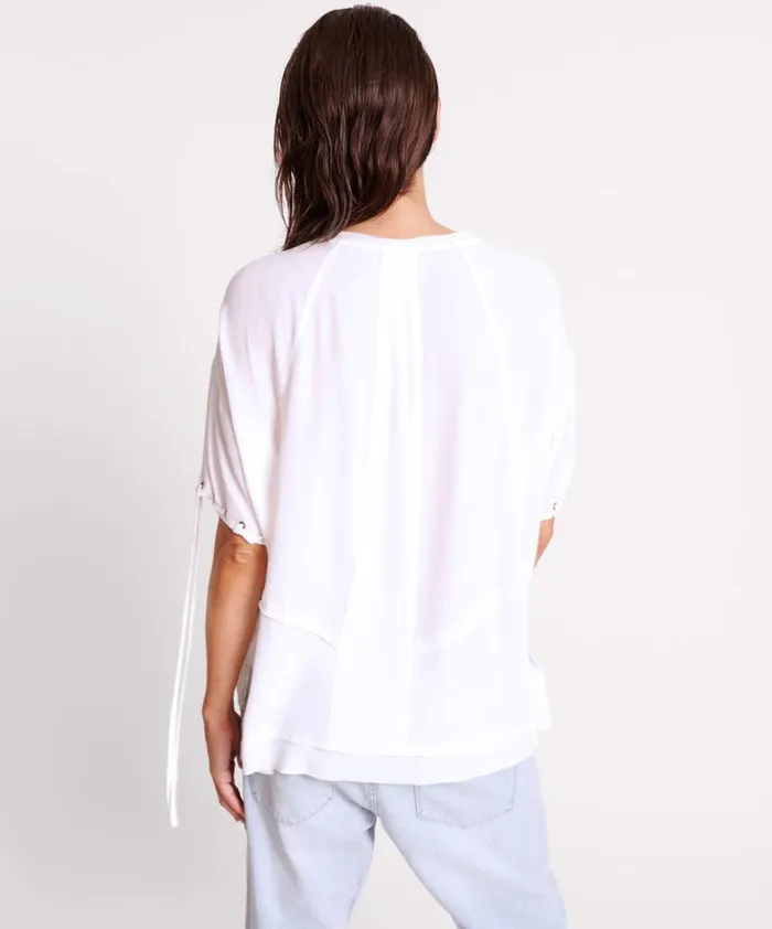 Women WHITE LACED CHARLESTON PANEL TEE One Teaspoon Tops Women WHITE LACED CHARLESTON PANEL TEE One Teaspoon Tops