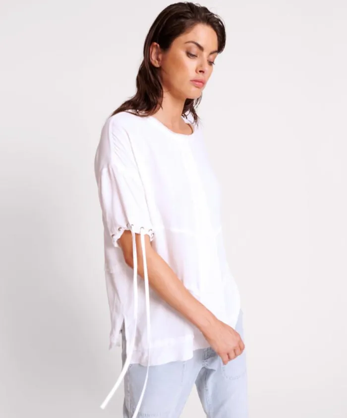 Women WHITE LACED CHARLESTON PANEL TEE One Teaspoon Tops Women WHITE LACED CHARLESTON PANEL TEE One Teaspoon Tops