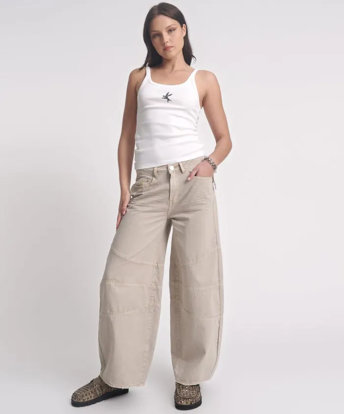 Women WHITE ONE TEASPOON RIB SINGLET One Teaspoon Tees and Tanks Women WHITE ONE TEASPOON RIB SINGLET One Teaspoon Tees and Tanks