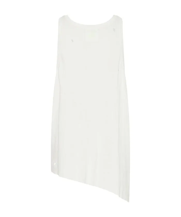 Women WHITE RIBBED DISTRESSED DADDIO SINGLET One Teaspoon Tees and Tanks Women WHITE RIBBED DISTRESSED DADDIO SINGLET One Teaspoon Tees and Tanks