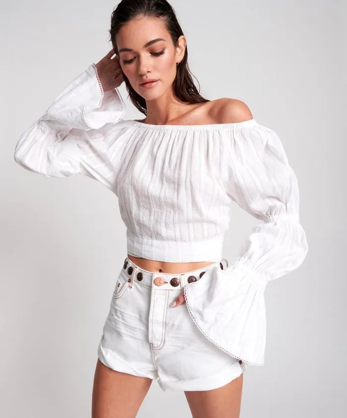 Women WHITE SUMMER NIGHTS CROP One Teaspoon Tops Women WHITE SUMMER NIGHTS CROP One Teaspoon Tops