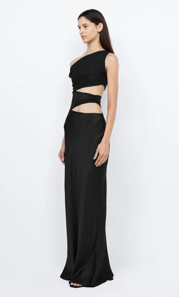 Women WHORL ASYM DRESS 8211 BLACK Bec Bridge Wedding Guest