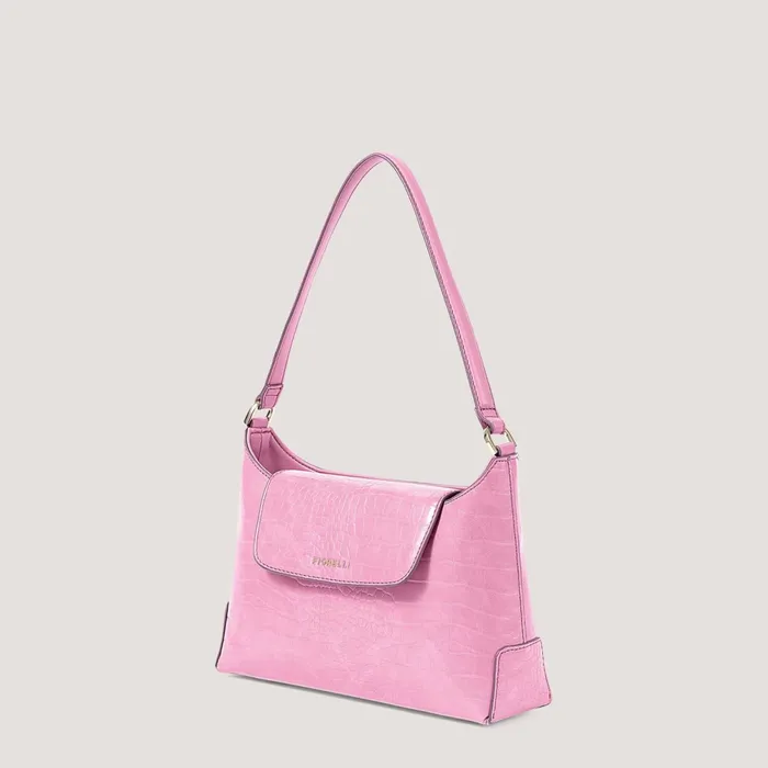 Women Wilder Shoulder Bag Pink Croc Fiorelli Shoulder Bags