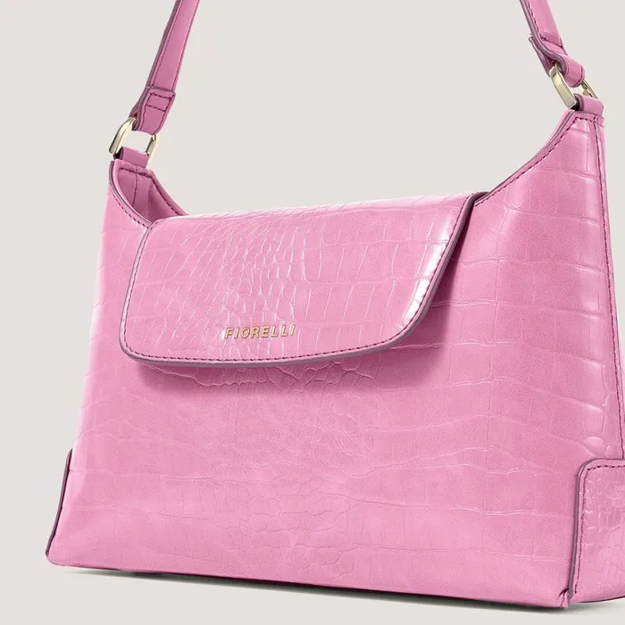 Women Wilder Shoulder Bag Pink Croc Fiorelli Shoulder Bags