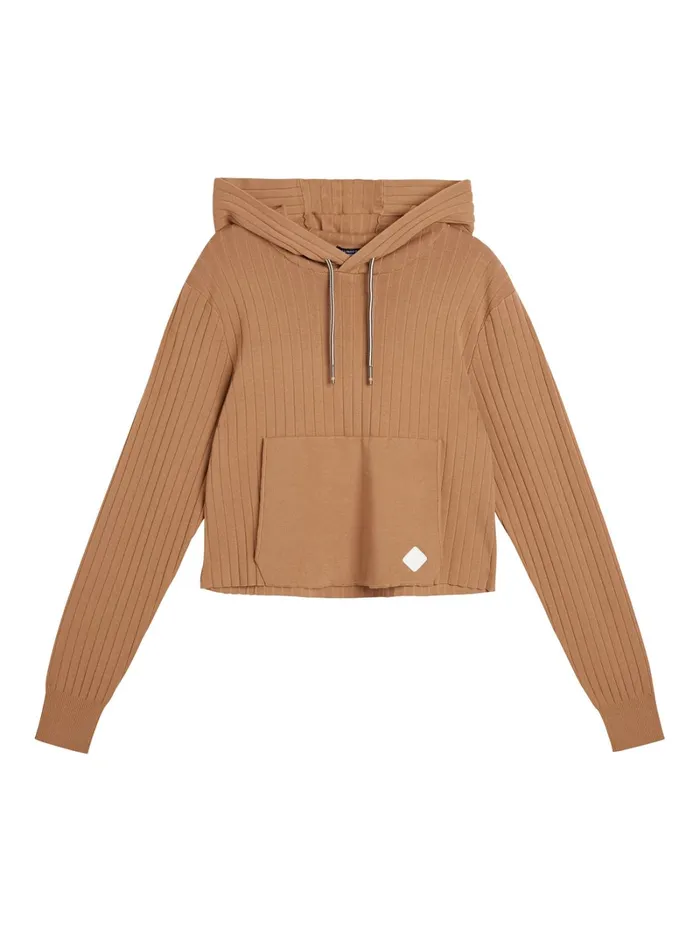 Women Zania Knitted Hoodie Tiger Brown JLindeberg Sweaters Women Zania Knitted Hoodie Tiger Brown JLindeberg Sweaters