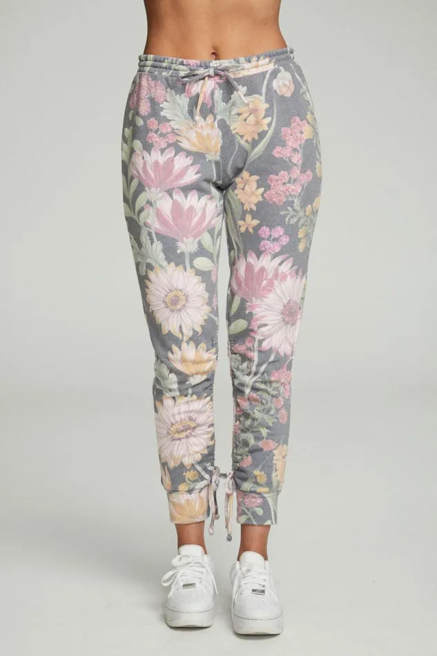Womens Chaser Brand Bottoms Drawstring Shirred Cuffed Slim Jogger