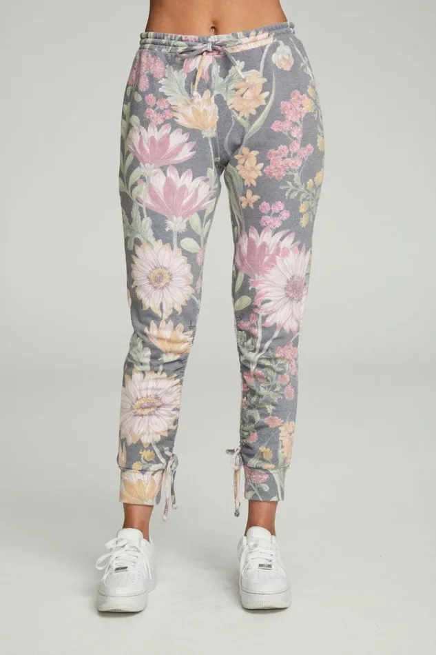 Womens Chaser Brand Bottoms Drawstring Shirred Cuffed Slim Jogger
