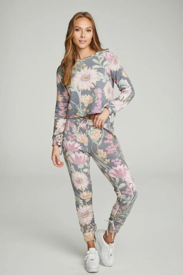 Womens Chaser Brand Bottoms Drawstring Shirred Cuffed Slim Jogger