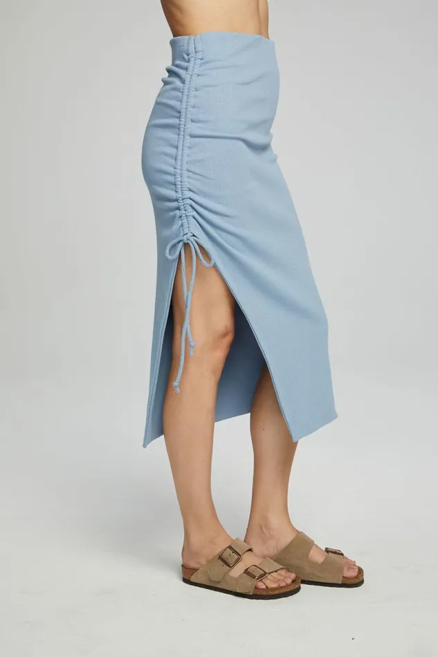 Womens Chaser Brand Bottoms Mullen Midi Skirt 8211 Faded Denim