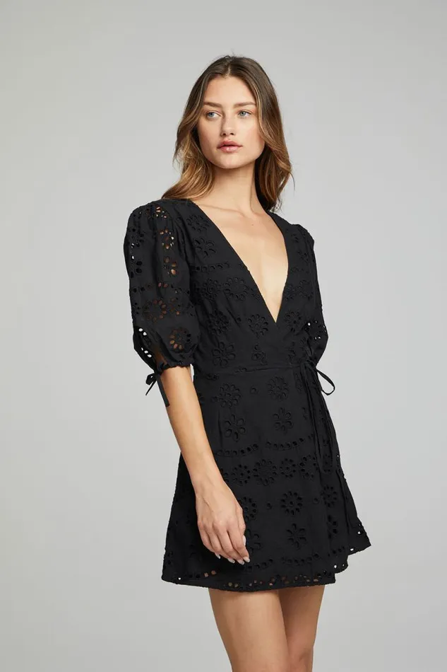 Womens Chaser Brand Dresses Cassia Mini Dress 8211 Black Onyx