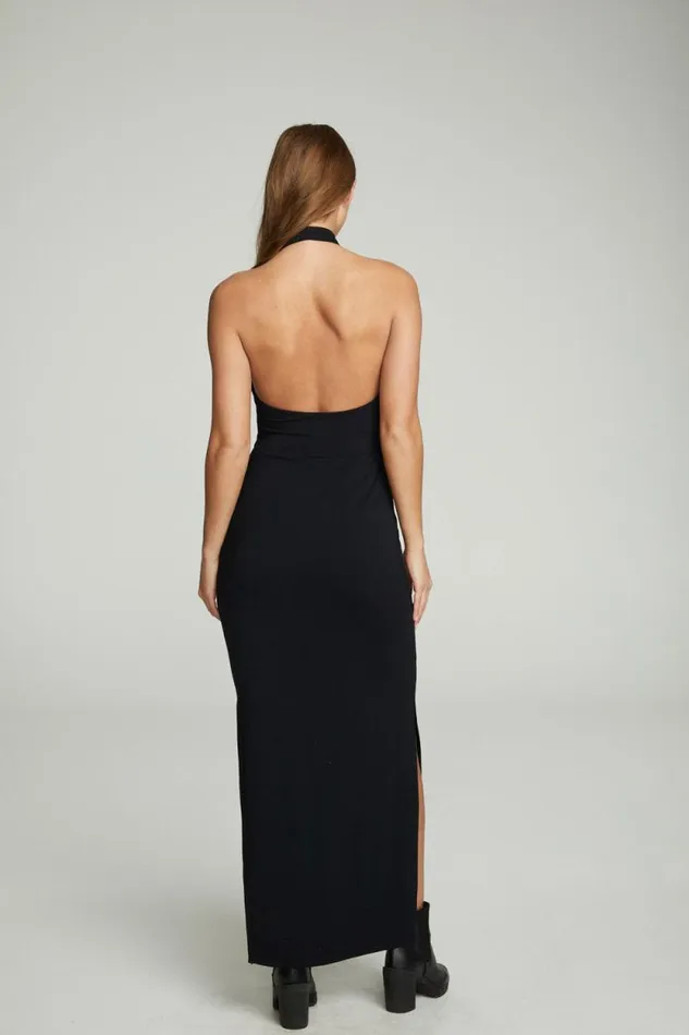 Womens Chaser Brand Dresses Mock Neck Open Back Maxi Dress With Side Slit