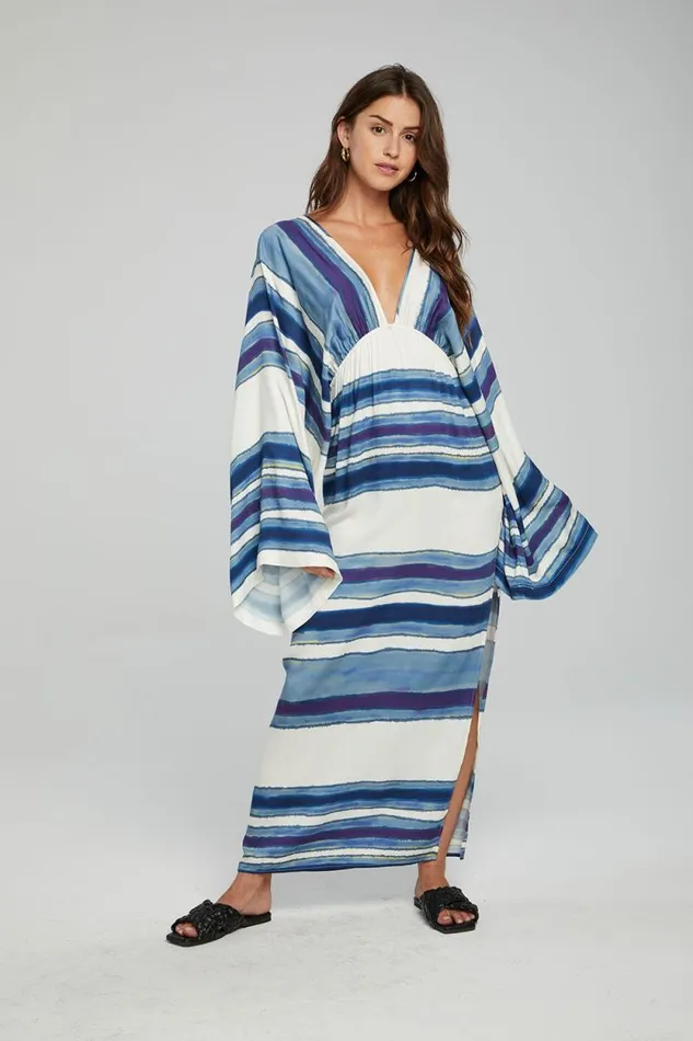 Womens Chaser Brand Dresses Waverly Maxi Dress 8211 Pacific Stripe