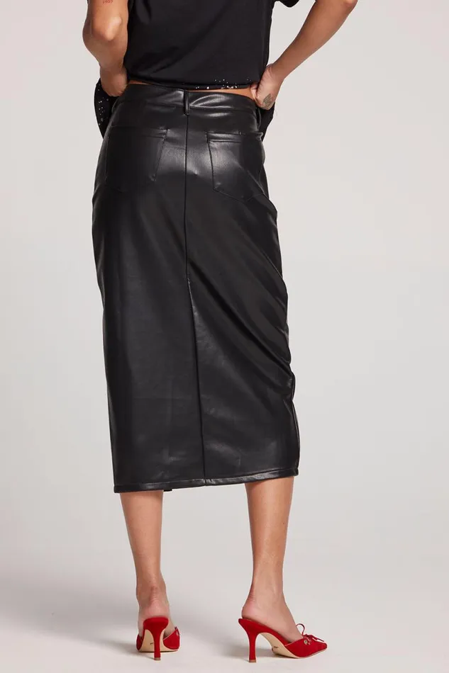 Womens Chaser Brand Loungewear Cassi Licorice Midi Skirt
