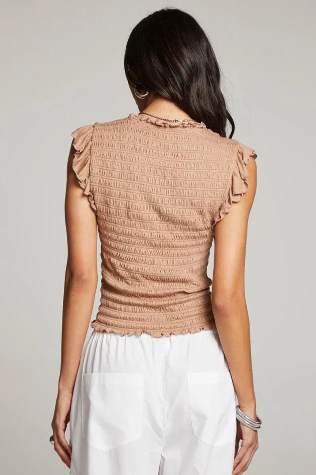 Womens Chaser Brand Tops Ann Warm Taupe Blouse