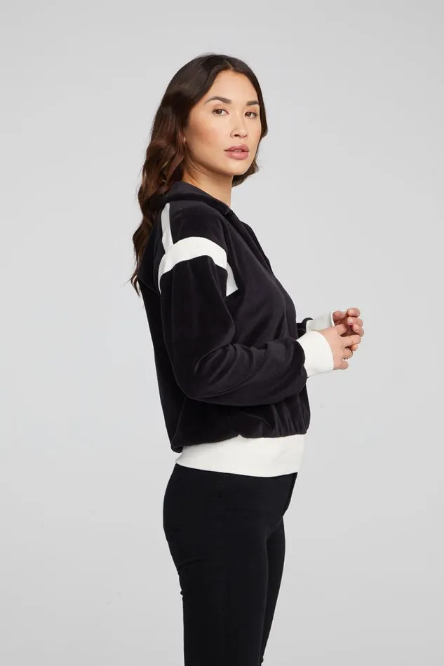 Womens Chaser Brand Tops Brooke Shadow Black Blouse