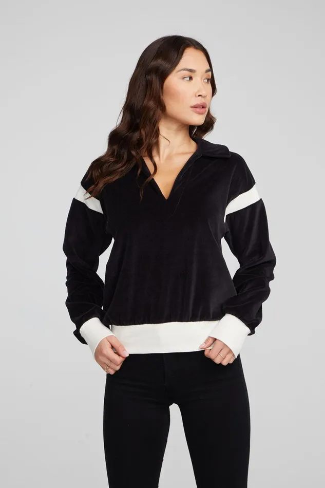 Womens Chaser Brand Tops Brooke Shadow Black Blouse