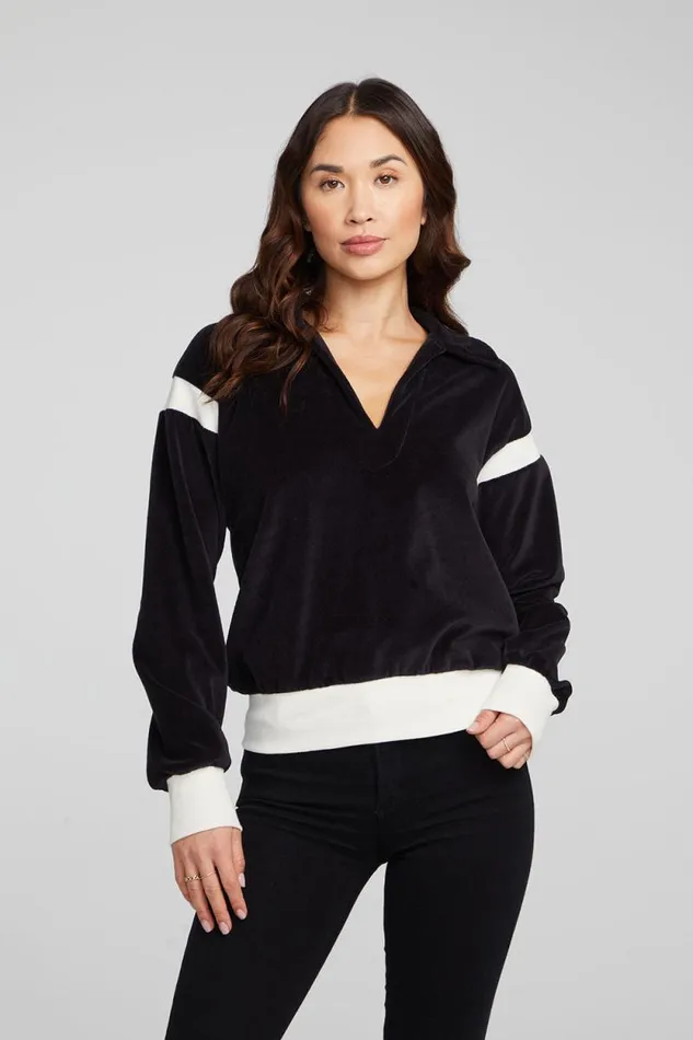 Womens Chaser Brand Tops Brooke Shadow Black Blouse