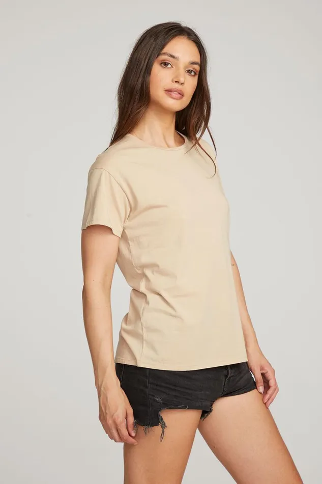 Womens Chaser Brand Tops Everyday Essential Cappuccino Crew Neck Tee