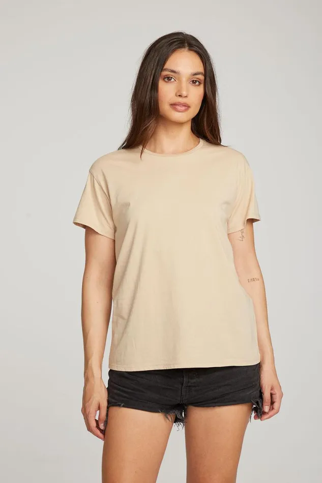 Womens Chaser Brand Tops Everyday Essential Cappuccino Crew Neck Tee
