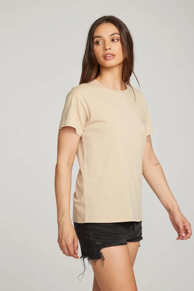 Womens Chaser Brand Tops Everyday Essential Cappuccino Crew Neck Tee