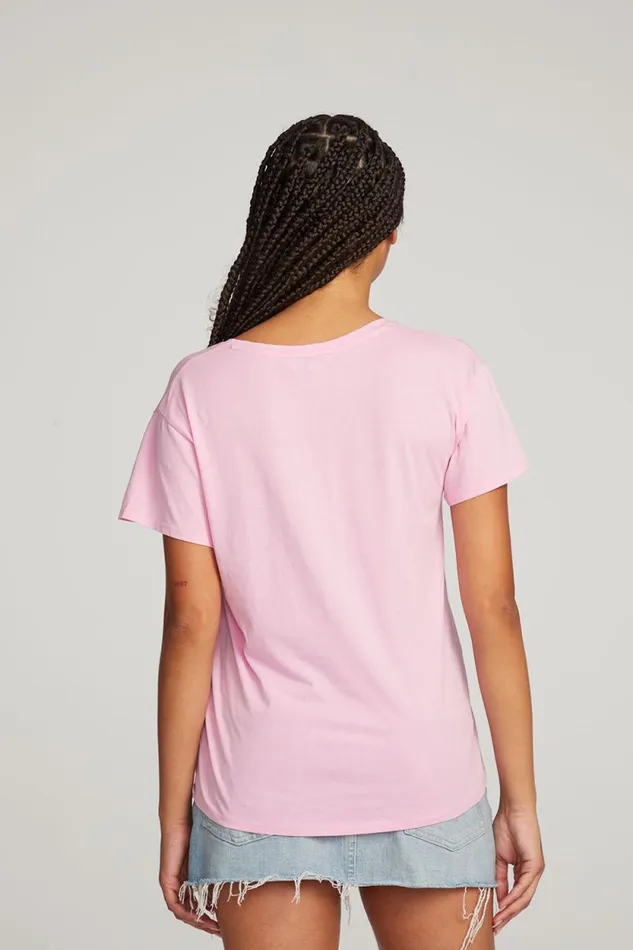 Womens Chaser Brand Tops Everyday Essential Pastel Lavender Vneck Tee