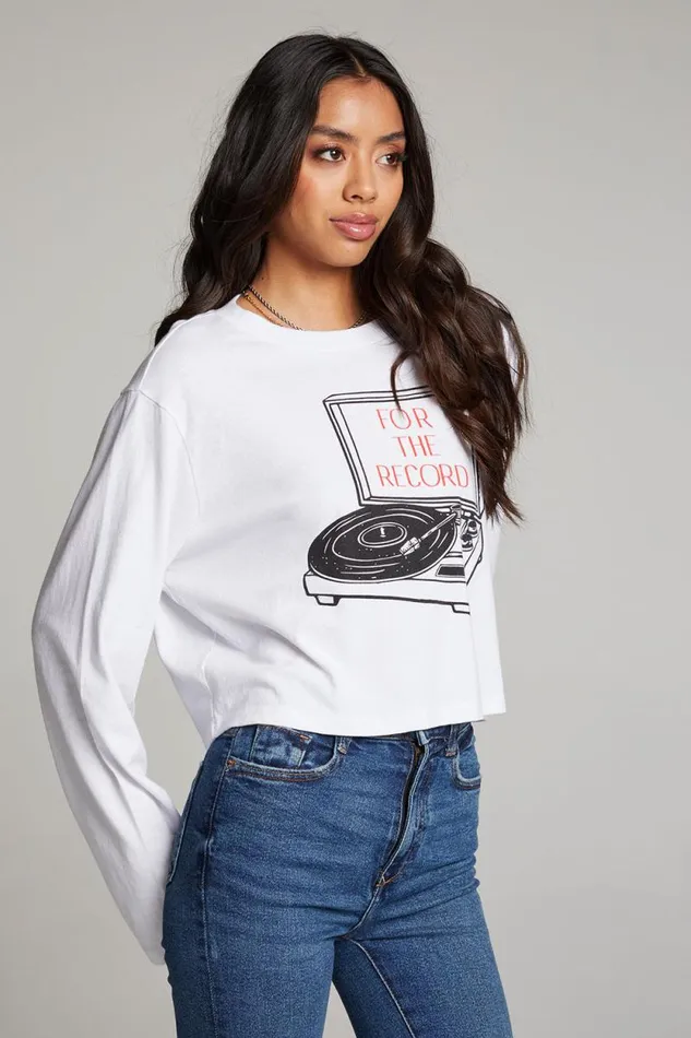Womens Chaser Brand Tops For The Record Long Sleeve