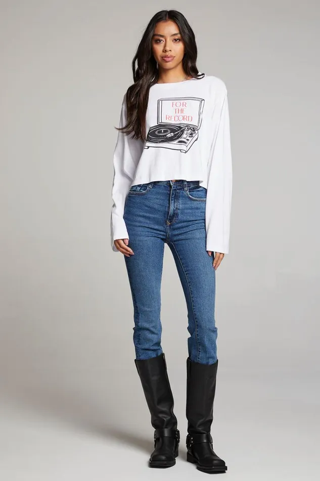 Womens Chaser Brand Tops For The Record Long Sleeve