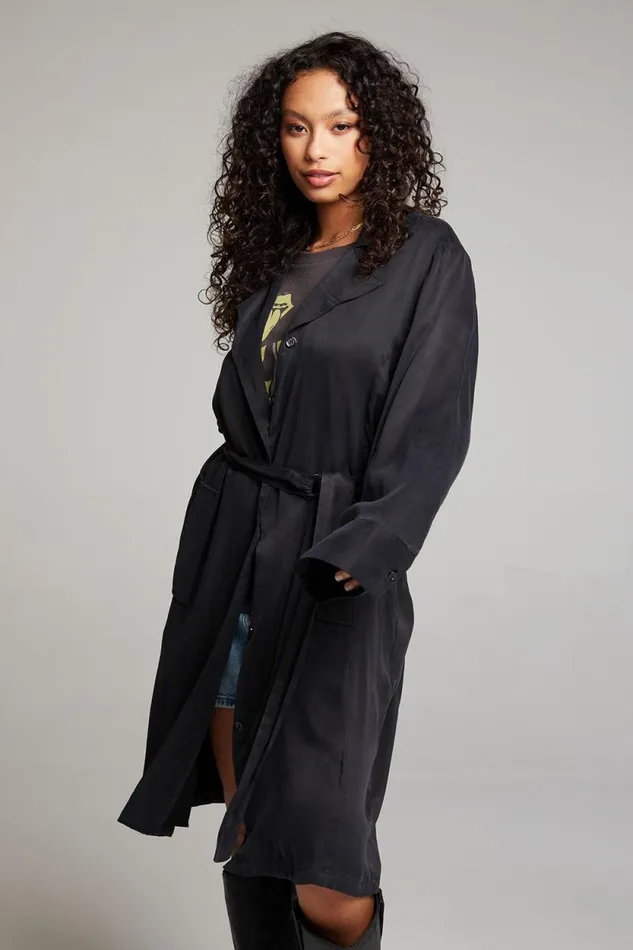 Womens Chaser Brand Tops Ford Licorice Trench Coat