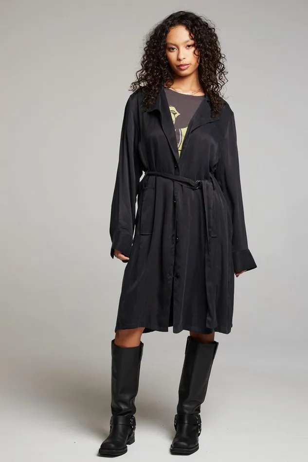 Womens Chaser Brand Tops Ford Licorice Trench Coat