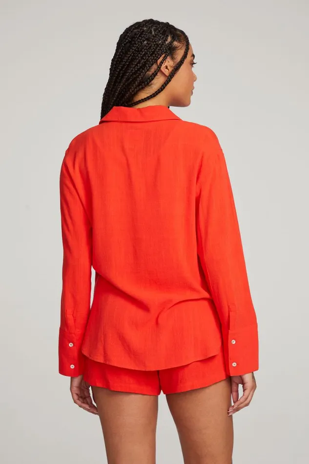 Womens Chaser Brand Tops Helena Flame Button Down