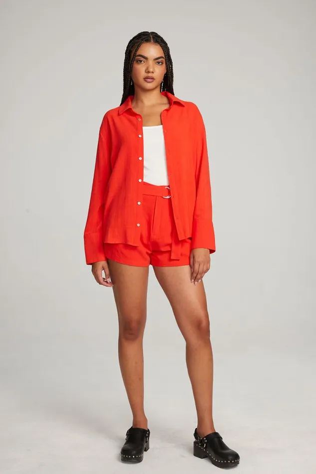 Womens Chaser Brand Tops Helena Flame Button Down